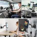 Heavy Duty 360° Rotating Car Tablet Mount with Suction Cup – Adjustable Dashboard Holder for iPad Pro/Air/Mini & 11.94-32.77cm Tablets, Phones, and GPS Devices, Foldable Aluminum Design, Secure Adhesive Pad, Easy Installation, Compatibility, Tablet Holder - Image 4