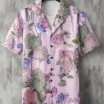 Men's Tropical Floral Print Hawaiian Shirt - Short Sleeve Button-Up with Vibrant Pink Hibiscus & Monstera Leaf Design, Casual Summer Beachwear, Polyester Blend, Machine Washable, Casual Wear | Buttondown Shirt | Smooth Texture, PLUS SIZE - Image 11