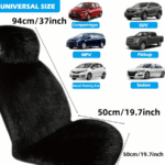 Luxury Plush Car Seat Covers - Thick Soft Faux Fox Fur 3pcs Front Single Seat Cushion Set with Back Storage Bag - Universal Fit Winter Warm Car Seat Protector for Driver and Passenger, Automotive Seat Pad, Winter Car Accessory | Plush Texture | Knit Fabri - Image 11