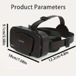 ⁦[Popular Choice] Adjustable 3D VR Headset for Smartphones - HD Blu-Ray Lens, Comfortable Nose Pads & Straps, Ideal for Movies & TV, Fits Phones up to 18.29cm - Lightweight & Durable⁩ - الصورة ⁦3⁩