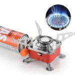 ⁦Portable Stainless Steel Camping Gas Stove with Electric Ignition - Windproof, Sturdy Support for Outdoor Hiking And Picnics.⁩ - الصورة ⁦11⁩