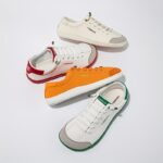 ⁦HOBIBEAR Unisex Slip-On Sneakers - Minimalist Geometric Design, Wide Toe Box & Breathable, Lightweight Rubber Sole with Shock-Absorbing Insole, Anti-Slip Casual Shoes for Walking & Casual Attire (White/Red, Orange, Grey-Green), Allseason Footwear, Stylish⁩ - الصورة ⁦2⁩