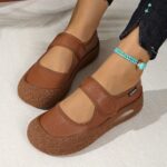 ⁦Stylish Versatile Casual Shoes New Women's Flats Soft Sole Comfortable Round Toe Slip-Ons Magic Strap Ladies' Footwear⁩ - الصورة ⁦6⁩