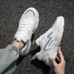 Men'S Fashion Sneakers - Casual & Sporty, Thick Sole with Front Laces, Lightweight, Versatile for Running, Hiking & Daily Wear, White Mesh Design, EVA Material, Lace-Up Closure, All-Season Comfort - Image 6