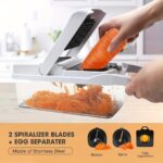 ⁦1 Set, 22in1/ 15in1, Vegetable Chopper, Multifunctional Fruit Slicer, Manual Food Grater, Vegetable Slicer, Cutter With Container, Onion Mincer Chopper, Household Potato Shredder, Kitchen Stuff, Kitchen Gadgets, Dorm Essentials Kitchen Accessories⁩ - الصورة ⁦12⁩