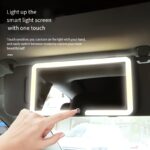 Oblong LED Makeup Mirror for Car Visor with Tri-Color Light, USB Charging, Magnetic Detachment, Flat Lens, 5V, Fits All Vehicle Models - High Definition Glass Mirror with Soft Light Protection for Easy In-Car Makeup Application