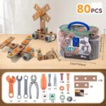 120pcs Kids DIY Tool Set - Educational STEM Construction Toy Kit with Handmade Plastic Tools, Assembly Required, Role Play Game for Children, Creative Brain Teaser for Fine Motor Skills Development, Perfect Christmas Birthday Gift for Boys & Girls - Image 2