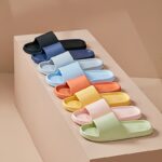 ⁦Women's Pink EVA Slide Sandals - Thick Sole, Non-Slip, Open Toe, Ribbed Texture for Beach & Indoor/Outdoor Use, Summer Sandals⁩ - الصورة ⁦12⁩