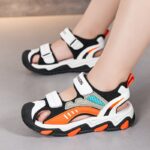 ⁦Boys' Summer Sports Sandals - Breathable, Non-Slip Sole, Hook-and-loop Fastener Strap, Durable with Striped Pattern⁩ - الصورة ⁦8⁩
