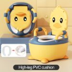 Kids' Potty Training Seat - Durable, Easy-Clean Plastic Toilet for Youngsters Boys & Girls - Infant Home Training Toilet with Fun Yellow and Blue Design