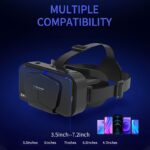 ⁦[Popular Choice] Adjustable 3D VR Headset for Smartphones - HD Blu-Ray Lens, Comfortable Nose Pads & Straps, Ideal for Movies & TV, Fits Phones up to 18.29cm - Lightweight & Durable⁩ - الصورة ⁦2⁩