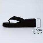 Women's Platform Flip Flops - Lightweight Foam Sandals with Arch Support | Non-Slip Beach & Pool Shoes - Image 6