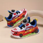 Youngsters' Cartoon Sports Car Sneakers with Rotating Buckle – Breathable Mesh, Lightweight, All-Season Sneakers for Boys and Girls, Vibrant Racing Design, Comfortable for Streetwear and Playtime, Youngsters Casual Footwear | Sporty Youngsters Footwear |