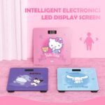 For Hello Kitty & for Kuromi Digital LED Display Screen Smart Electronic Scale with Cute Character Designs, Pink, Blue, Purple - Battery Powered, Ideal for Daily Use & Gift-Giving