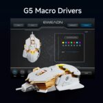 ⁦EWEADN G5 USB Wired Gaming Mouse Silent or audible optional Metal mechanical Mouse gamer with 8 Buttons Macro Function Keys, Support tail length adjustment to suit different hand sizes Perfect for desktop, laptop, computer, school⁩ - الصورة ⁦7⁩