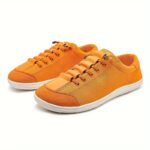 ⁦HOBIBEAR Unisex Slip-On Sneakers - Minimalist Geometric Design, Wide Toe Box & Breathable, Lightweight Rubber Sole with Shock-Absorbing Insole, Anti-Slip Casual Shoes for Walking & Casual Attire (White/Red, Orange, Grey-Green), Allseason Footwear, Stylish⁩ - الصورة ⁦13⁩