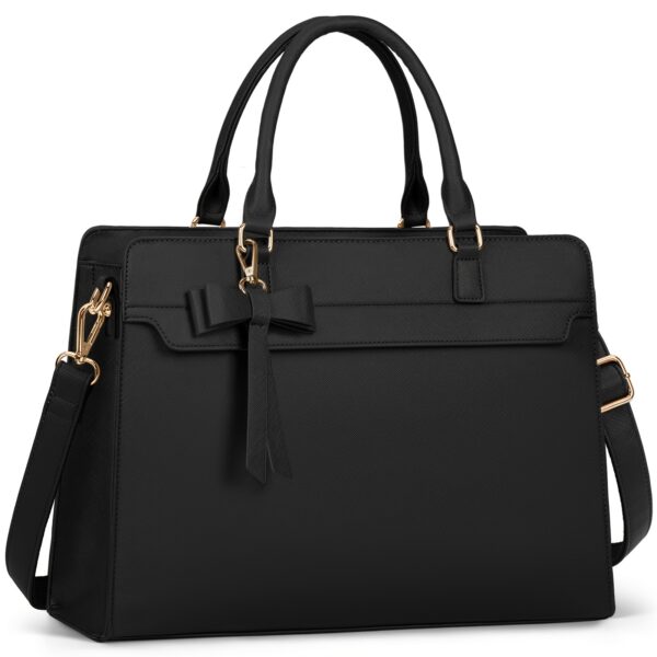 SDYSM Women'S Laptop Briefcase 15.6-inch Laptop Handbag Large Work Handbag Handbag Women'S Shoulder Bag Business Office Work Travel, Black