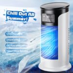 3-in-1 Function, Portable Air Conditioner Humidifier Aroma Lamp Fan, USB Cooler AC, Essential Cooling Device for Office and Home Use, USB Portable Air Conditioner, USB Fan - Image 5