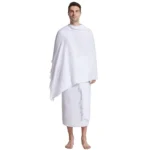 ⁦Arabia Muslim Hajj Ihram umrah Towel Men Prayer Shawl Pilgrimage hydrophilic Islamic Mecca Turkish Towel Worship Hajj Costume⁩ - الصورة ⁦4⁩