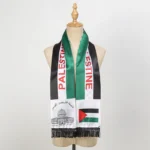 ⁦New Palestine Flag Scarf Shawls Fall Pashmina Shawl Wrap Palestinian Hatta Kufiya Keffiyeh Large Scarves With Tassel⁩ - الصورة ⁦2⁩
