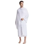 ⁦Arabia Muslim Hajj Ihram umrah Towel Men Prayer Shawl Pilgrimage hydrophilic Islamic Mecca Turkish Towel Worship Hajj Costume⁩ - الصورة ⁦3⁩