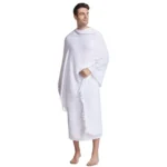 ⁦Ihram Towel for Muslim Men 2pcs Pilgrimage Scarves Arab Mecca Hajj Umrah Ehram Ahram Teenager Boys Prayer Clothes Thobe White⁩ - الصورة ⁦2⁩