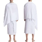 ⁦Ihram Pilgrimage Towel for Muslim Arab Mecca Hajj Clothes Men Islamic Ramadan Prayer Worship Costumes Shawl Jubba Thobe⁩ - الصورة ⁦4⁩