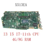 For ASUS X513EP R513E K513E F513E A513E X513EA Laptop Motherboard I3 I5 I7 11th Gen CPU 4GB/8GB-RAM X513EA Mainboard 100% test