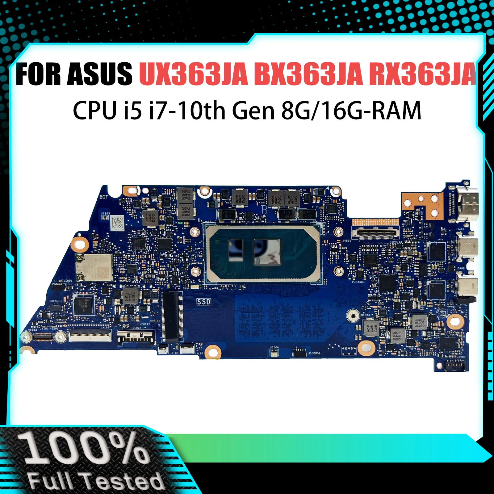 Sc9467820fcf54af2a74b2855621db6e9M.webp UX363JA Mainboard For ASUS Zenbook Flip 13 UX363 BX363JA RX363JA Laptop Motherboard i5 i7/10th 8GB/RAM 100% Tested Working - Image 1