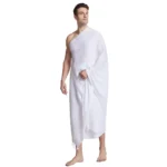 ⁦Arabia Muslim Hajj Ihram umrah Towel Men Prayer Shawl Pilgrimage hydrophilic Islamic Mecca Turkish Towel Worship Hajj Costume⁩ - الصورة ⁦2⁩