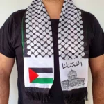 ⁦New Palestine Flag Scarf Shawls Fall Pashmina Shawl Wrap Palestinian Hatta Kufiya Keffiyeh Large Scarves With Tassel⁩ - الصورة ⁦6⁩
