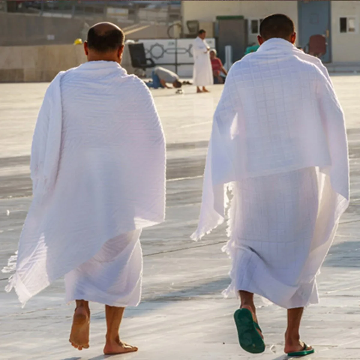 Sff7754ffeae14142a3a9a3d1fac83f63C.webp Arabia Muslim Hajj Ihram umrah Towel Men Prayer Shawl Pilgrimage hydrophilic Islamic Mecca Turkish Towel Worship Hajj Costume - Image 1