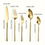 20/30/40pcs Stainless Steel Silvery Cutlery Set, Unique Small Waist Handle Design, Premium Dinner Knife, Dinner Spoon, Dinner Fork, Dessert Spoon, Dessert Fork Cutlery, Suitable For 4/6/8 People, Suitable For Family, Kitchen, Restaurant, Party, Christmas, - Image 6