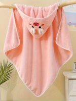 ⁦Baby's Animal Pattern Hooded Bathrobe, Multi-functional & Highly Absorbent, Soft Comfortable Pajama, Must-have Robes After Swimming/beach/Bathing⁩ - الصورة ⁦5⁩