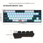 Mechanical Gaming Keyboard, 68 Keys Gaming Keyboard with Blue/Switches, Detachable Type-C Cable Mini Keyboard with Blue Light for Windows/Mac/PC/Laptop only supports wired connection usage - Image 12