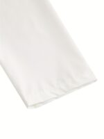 Men's Elegant White Long Sleeve Kandora - Traditional Arabian Robe with Stand Collar, Geometric Pattern, All-Season Polyester Blend for Islamic and Cultural Events, Allseason Robe | Elegant Kandora | Smooth Fabric - Image 5