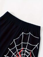 ⁦Men's and Children's Summer Spider Pattern Letter Casual Short Sleeve Suit⁩ - الصورة ⁦5⁩