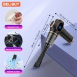 ⁦Portable Car Vacuum Cleaner, 2-in-1 Blowing and Suction Style, Lightweight at 335g, 2000mAh Rechargeable Battery, 5KPA Suction Power, Multiple Gap Tools, Suitable for Car Cleaning and Maintenance, Carnival Festival Gift⁩ - الصورة ⁦5⁩