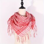 ⁦1pcs/2pcs Fashionable Middle Eastern Style Polyester Keffiyeh Scarf - Mature Striped Knitted Weekend Casual Scarf for Men and Women, Breathable Decorative Wrap with No Feathers, Machine Washable⁩ - الصورة ⁦5⁩
