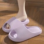 Women's Comfort Slides - Non-Slip, Durable Thick Sole EVA Sandals for Indoor & Bathroom Use, Solid Color Open Toe Summer Shoes - Image 6
