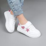 New Spring Collection 2025 Girls' Shoes Featuring Cute Heart Designs, Versatile Sneakers, Stylish Everyday White Shoes. - Image 3