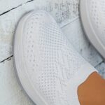 Women'S Breathable Black Sneakers with White Sole - Casual, Motion-Control Support, Rubber Base, All-Season Comfort Shoes, Casual Footwear | Stylish Sneakers | Comfortable Walking Shoes - Image 9