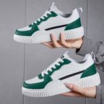Women'S Casual Athletic Sneakers, Skate Shoes with EVA Sole, Comfortable & Lightweight, Non-Slip & Stable Fit, All-Season, Ideal for Daily Wear & Outdoor Activities, Fits All Seasons, Low Top Lace-Up Style, Plain Toe, Couples' Matching Design, Everyday Sn - Image 2