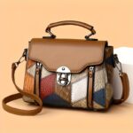 ⁦Weidola Women's Retro Rhombus Geometric Crossbody Bag - Adjustable Shoulder Strap, Large Capacity Anti-Theft Zipper Closure, with Polyester Lining, Multi-Color Options for Daily Use & Casual Outings, Independent Style Purse, Goldtone Hardware⁩ - الصورة ⁦5⁩