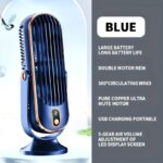 ⁦Jkuoo Ultra-Quiet Desktop Fan - Compact USB Rechargeable Air Cooler for Office and Home Use, Lithium Battery Powered⁩ - الصورة ⁦8⁩