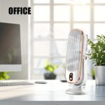 ⁦Jkuoo Ultra-Quiet Desktop Fan - Compact USB Rechargeable Air Cooler for Office and Home Use, Lithium Battery Powered⁩ - الصورة ⁦12⁩