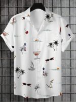 Men's Hawaiian Style Short Sleeve Shirt With Tropical Plant 3D Print - Casual Vacation Beach Shirt For Summer - Image 3