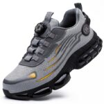 Men's Stylish Safety Sneakers with Rotary Button Closure – Steel Toe, Puncture-Resistant Work Shoes, Breathable Fabric, All-Season Protection for Hiking & Casual Attire - Image 5