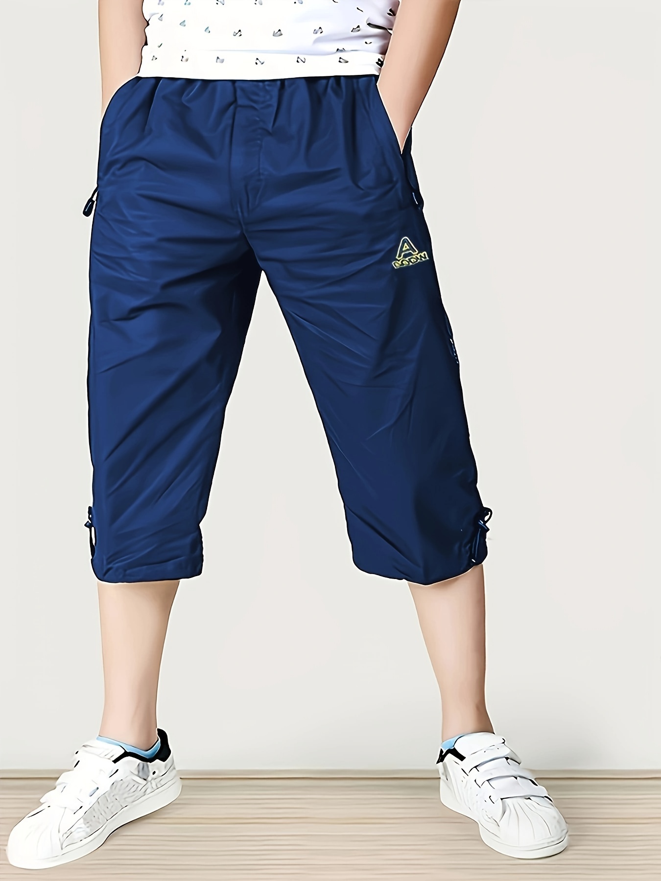 a941afcf-fdcb-4152-98a4-39acdda1835b-4.jpg Boys' Stylish Cargo Shorts - Breathable, Stretchy Cotton, Geometric Pattern, Zipper Detail, Regular Fit for Casual Summer Wear, Breathable Shorts | Functional Design | Cotton Fabric, for Outdoor - Image 1