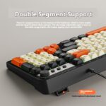 ⁦EWEADN Gaming Keyboard wired-rainbow Backlit, Portable black Keyboard Office-98 Keys, Computer External Keyboards Ergonomic design, with Multimedia knob, Ball keycaps, for gamers and Office, Compatible with Windows/Laptop Gaming peripherals⁩ - الصورة ⁦8⁩